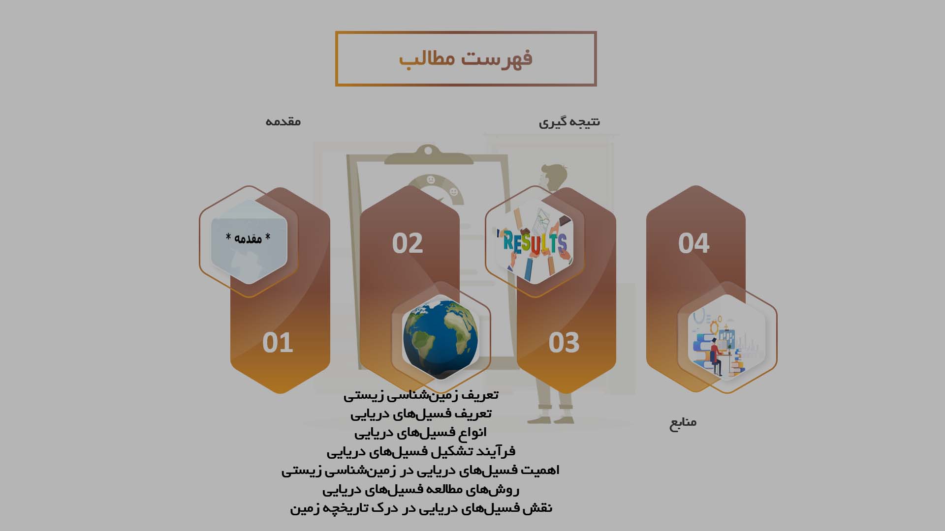 پاورپوینت زمین‌شناسی زیستی و مطالعه فسیل‌های دریایی